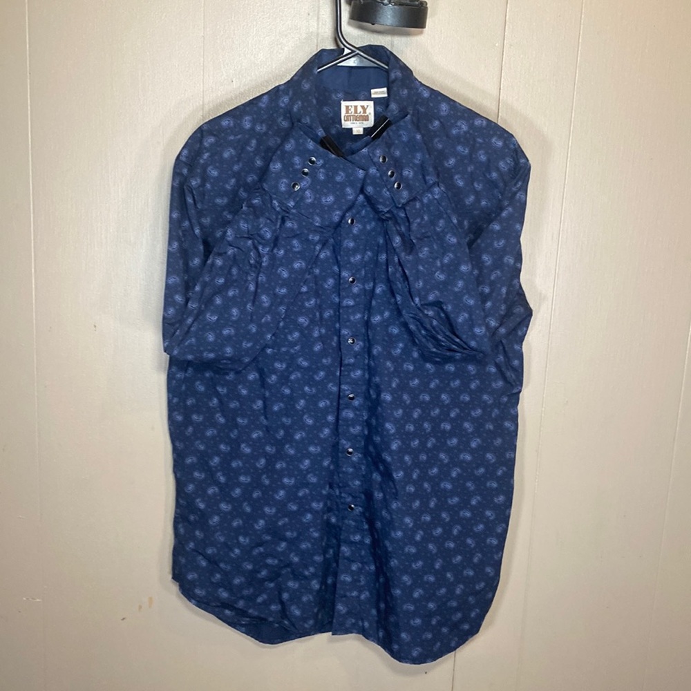 Ely Cattleman XL Indigo Paisley Western Shirt